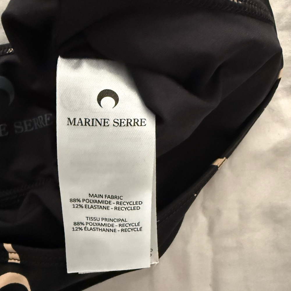 Marine Serre Black and Cream Crescent Sports Bra - Picture 3 of 5